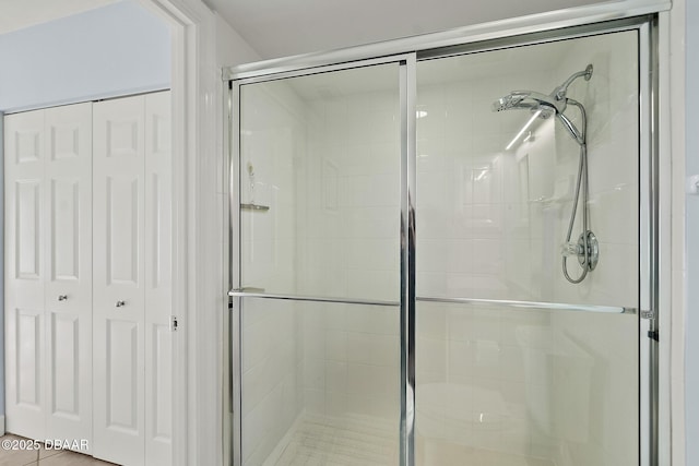 bathroom featuring walk in shower