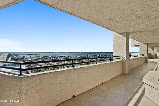 balcony with a water view