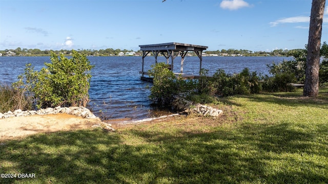 water view featuring a boat dock