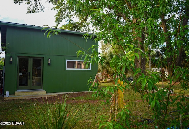 exterior space featuring french doors