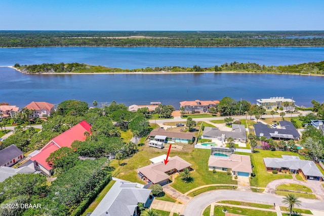 16 W Tipperary Ln, Ormond Beach, FL 32176 - birds eye view of property with a residential view and a water view
