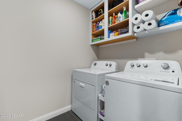 washroom with separate washer and dryer