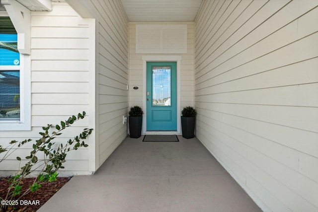 view of doorway to property