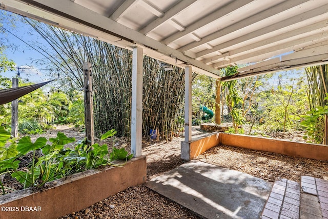 view of patio featuring a playground