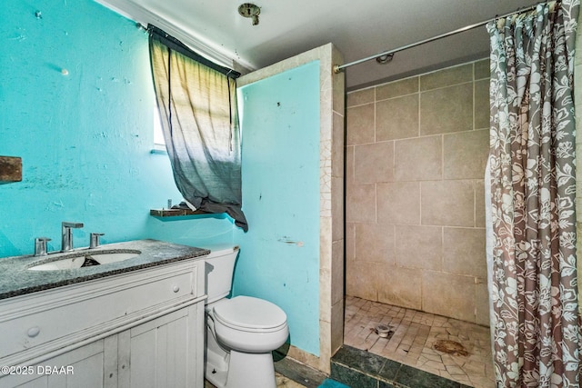 bathroom featuring sink, toilet, and a shower with shower curtain