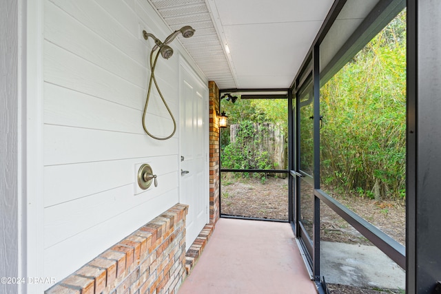 view of unfurnished sunroom