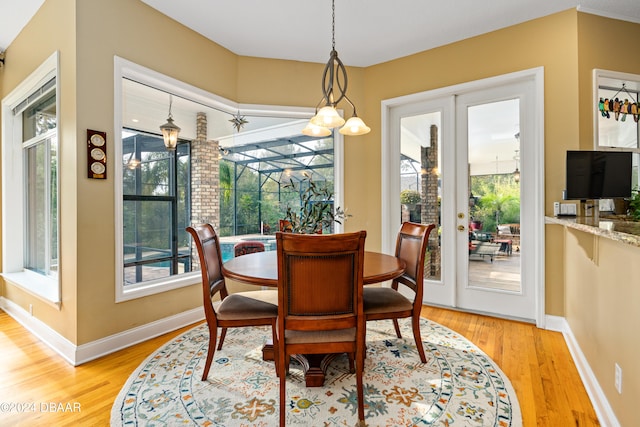 dining room featuring light hardwood / wood-style flooring