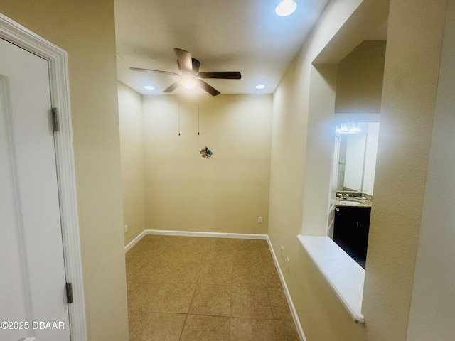 306 Coral Reef Way, Daytona Beach, FL 32124 - hallway featuring recessed lighting and light tile patterned flooring