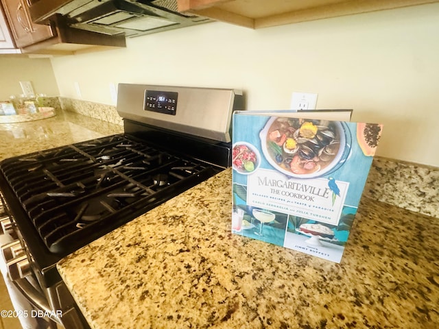 306 Coral Reef Way, Daytona Beach, FL 32124 - kitchen view of stainless steel gas range oven and light stone counters