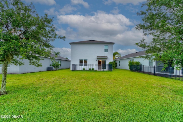 569 Armoyan Way, New Smyrna Beach, FL 32168 - back of property featuring stucco siding and central air condition unit