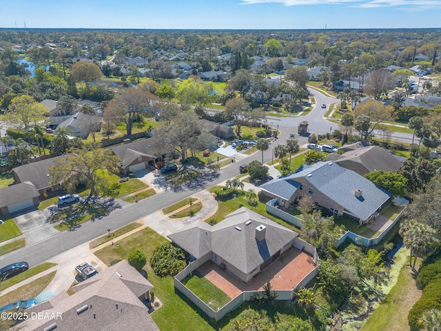 aerial view with a residential view