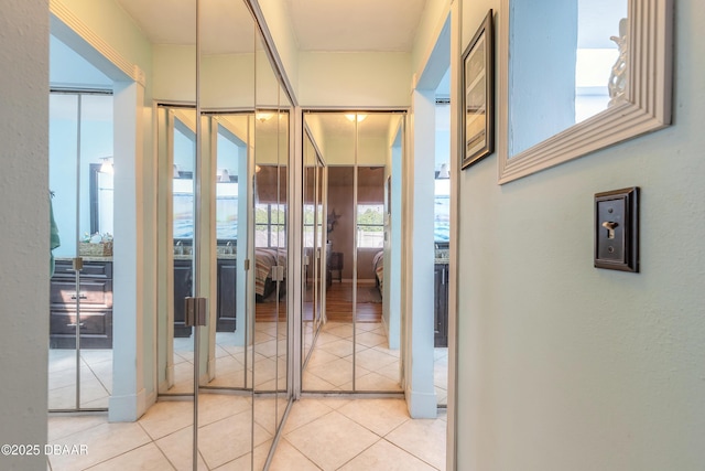 corridor with tile patterned floors