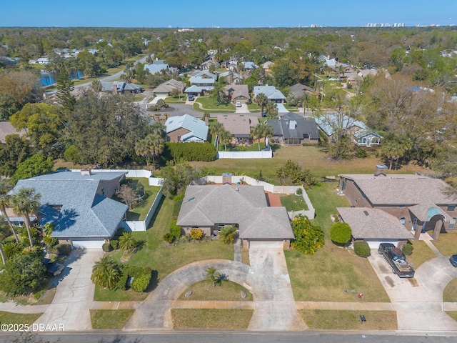 bird's eye view with a residential view