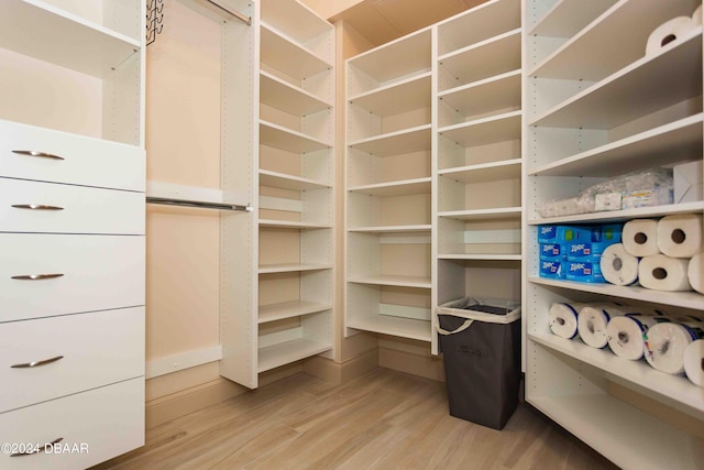 walk in closet featuring light wood-type flooring