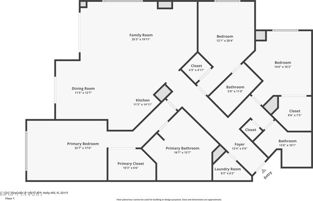 241 Riverside Dr Unit 1401-2, Holly Hill, FL 32117 - home floor plan