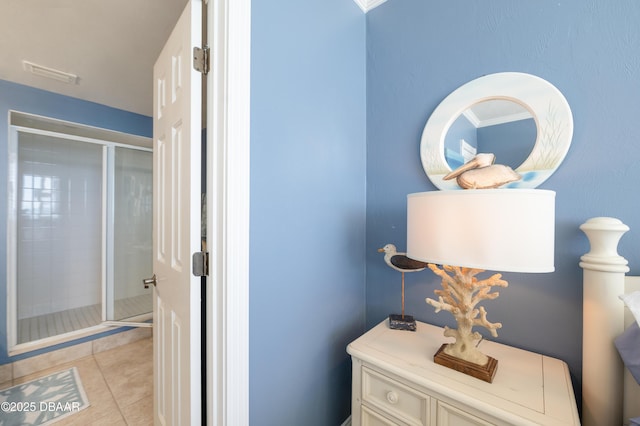 4545 S Atlantic Ave Unit 3704, Ponce Inlet, FL 32127 - bathroom featuring a stall shower and tile patterned floors