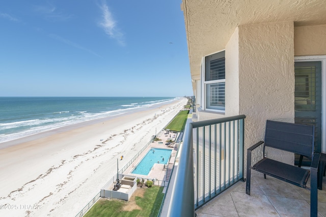 4545 S Atlantic Ave Unit 3704, Ponce Inlet, FL 32127 - balcony with view of water and beach and view of pool