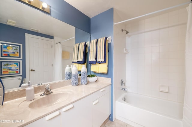 4545 S Atlantic Ave Unit 3704, Ponce Inlet, FL 32127 - full bathroom with shower / tub combo, vanity, and tile patterned flooring