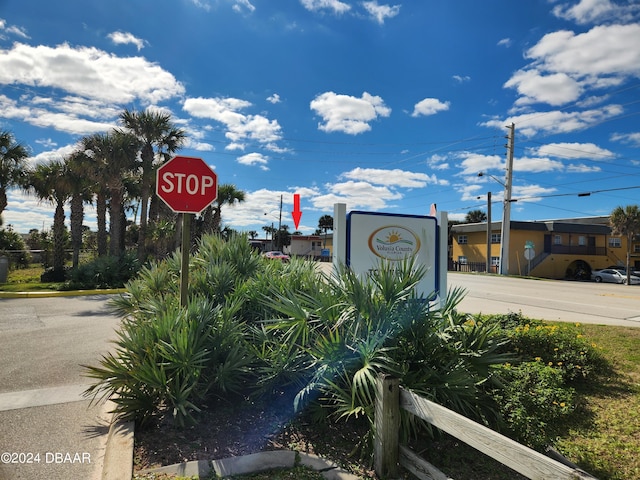 view of community sign