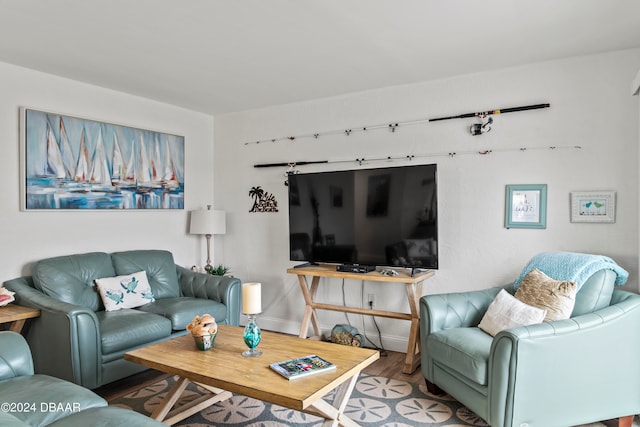 living room featuring hardwood / wood-style floors