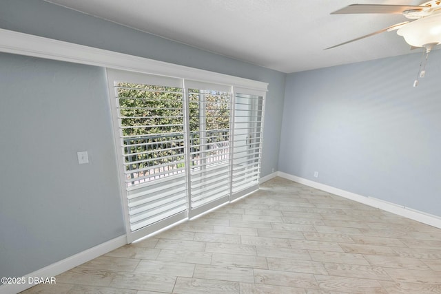 spare room featuring ceiling fan