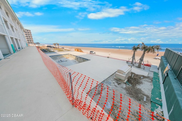 view of water feature featuring a view of the beach