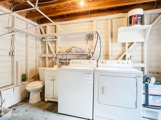 laundry room with washer and dryer