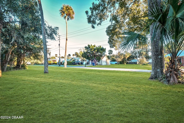 view of home's community with a yard