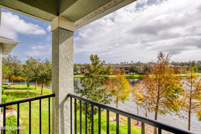 balcony with a water view