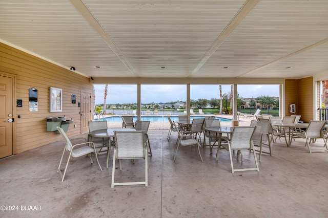 view of patio / terrace featuring a community pool