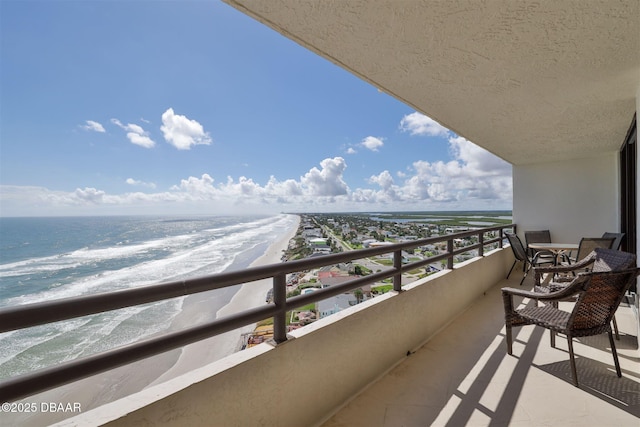 balcony with a water view