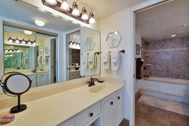 3855 S Atlantic Ave S Unit 1405, Daytona Beach, FL 32118 - full bathroom featuring washtub / shower combination and vanity