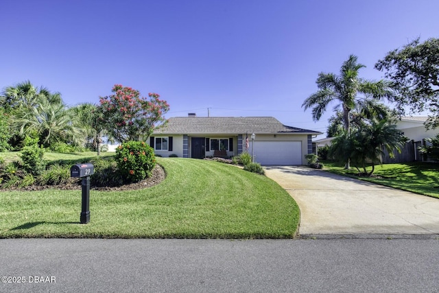 29 Concord Dr, Ormond Beach, FL 32176 - ranch-style house featuring a garage, driveway, and a front lawn
