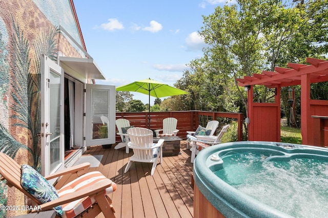 330 Bostwick Ave, Daytona Beach, FL 32118 - deck featuring a fire pit and a hot tub