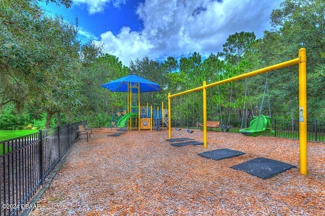 view of jungle gym