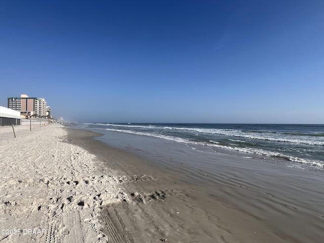 property view of water with a beach view