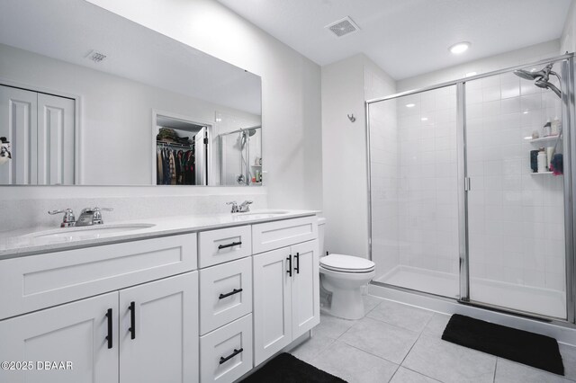 2518 Hoptree Ln, Edgewater, FL 32141 - full bath featuring a shower stall, tile patterned floors, and visible vents