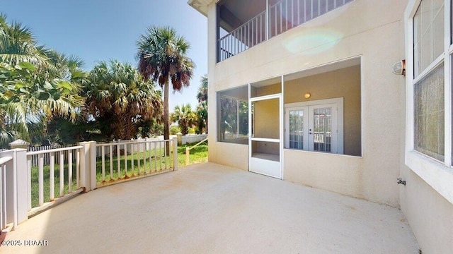 view of patio / terrace featuring french doors