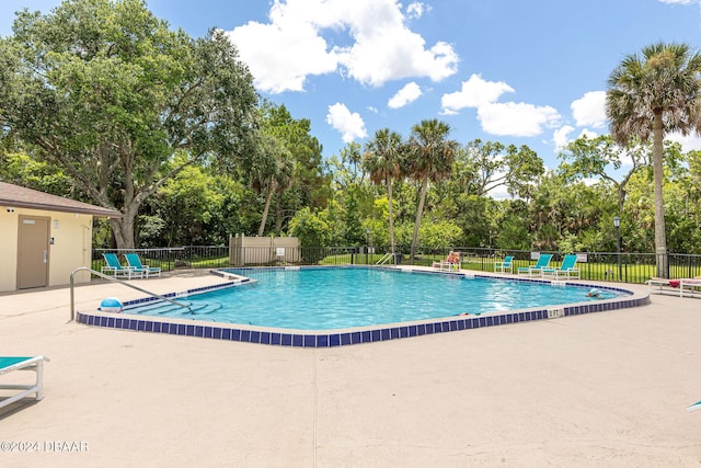 view of pool with a patio area