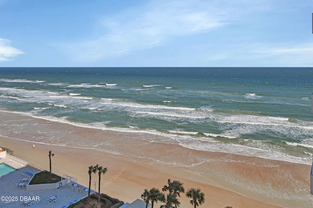 property view of water with a beach view