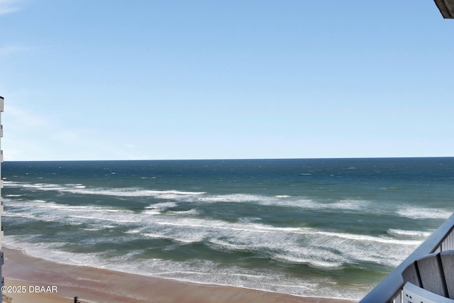 view of water feature featuring a beach view