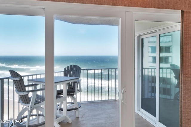 balcony with a water view