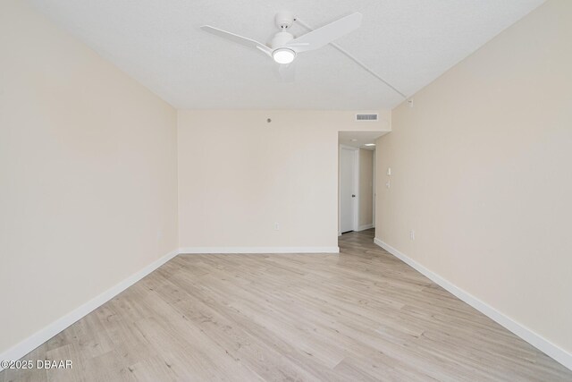 1 Oceans W Blvd Unit 7B5, Daytona Beach, FL 32118 - unfurnished room with light wood-style floors, visible vents, baseboards, and ceiling fan