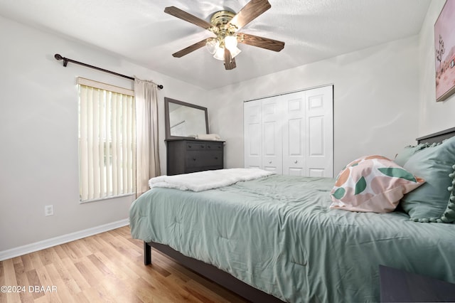 10 Pointing Pl, Palm Coast, FL 32164 - bedroom with wood finished floors, a closet, baseboards, and ceiling fan