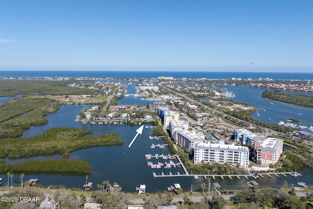 43 Jacaranda Cay Ct Unit 430, New Smyrna Beach, FL 32169 - bird's eye view featuring a water view