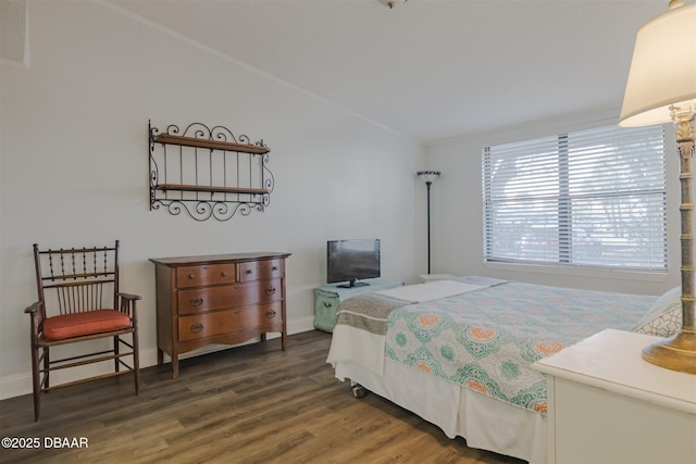 43 Jacaranda Cay Ct Unit 430, New Smyrna Beach, FL 32169 - bedroom featuring lofted ceiling, baseboards, and wood finished floors