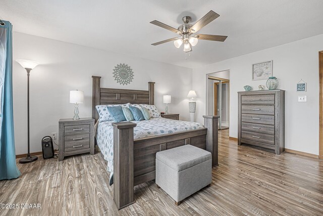 108 Shoal Creek Cir, Daytona Beach, FL 32114 - bedroom with wood finished floors, ceiling fan, and baseboards