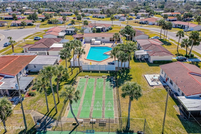 drone / aerial view with a residential view