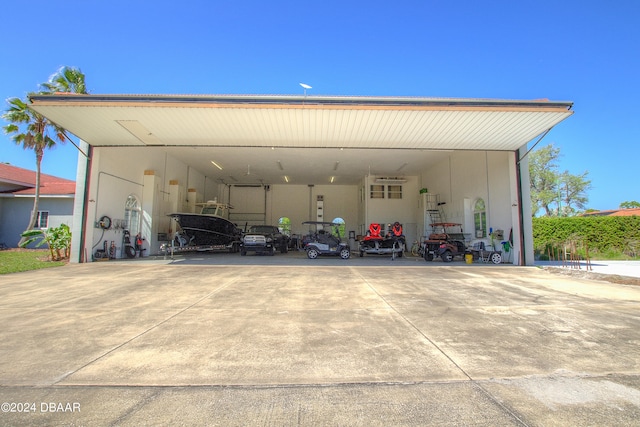 garage with a carport