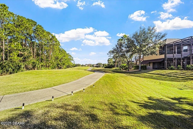 view of property's community with a yard